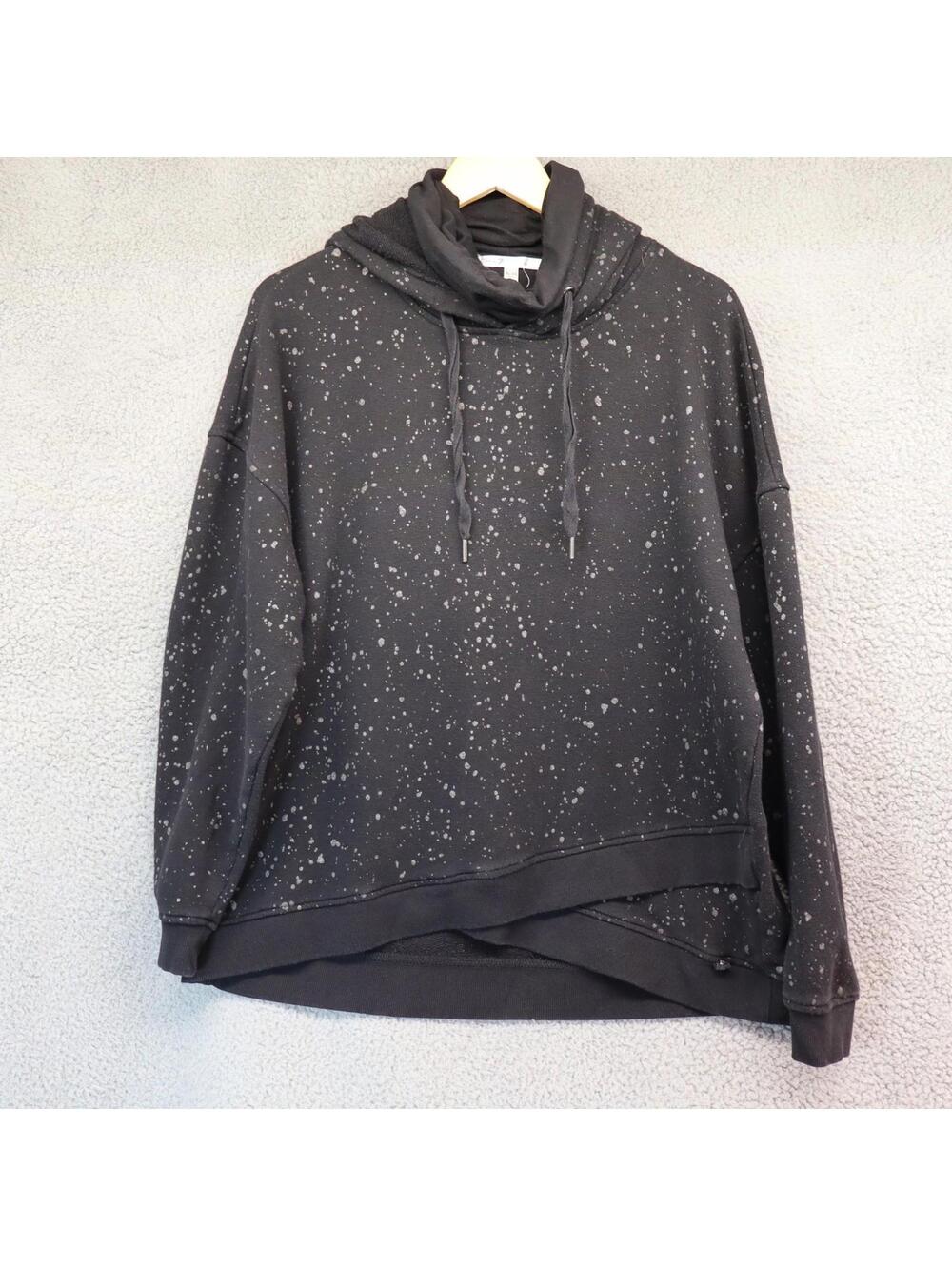 Seven7 Jeans Hoodie XL Plus Black Graphic Sweatshirt Baggy